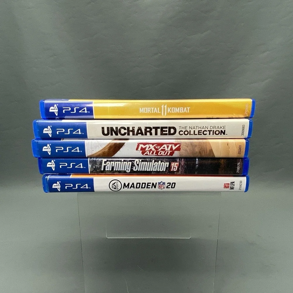 PS4 Game Lot‎ of 5 - Mortal Kombat 11 Uncharted Collection Madden 20 MX vs ATV